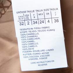 Pre Owned Max Mara Brown Camel Hair Belted Hooded Rialto Coat S