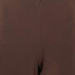 Pre Owned Max Mara Brown Jersey Straight Leg Pants L