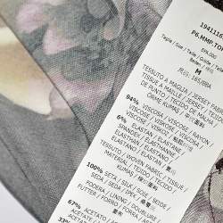 Pre Owned Max Mara Black Floral Print Crepe Orel Top M