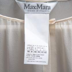Pre Owned Max Mara Cream Silk Sheer Top M