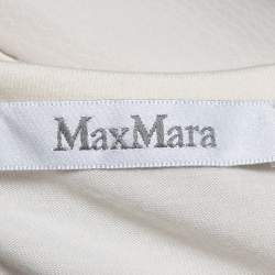 Pre Owned Max Mara Cream Silk Sheer Top M