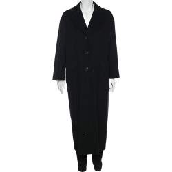 Max Mara Black Wool & Cashmere Oversized Long Coat S