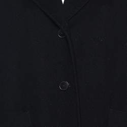 Pre Owned Max Mara Black Wool & Cashmere Oversized Long Coat S