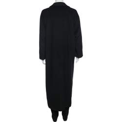 Pre Owned Max Mara Black Wool & Cashmere Oversized Long Coat S