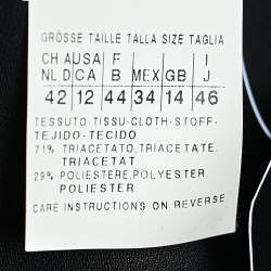 Pre Owned Max Mara Black Crepe Draped Detail Sleeveless Midi Dress L