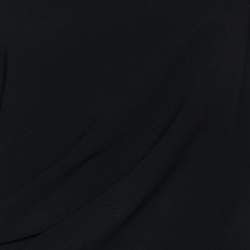 Pre Owned Max Mara Black Crepe Draped Detail Sleeveless Midi Dress L