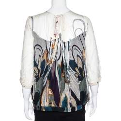 Max Mara Studio Multicolor Printed Silk Top L