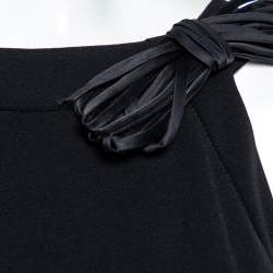 Pre Owned Max Mara Black Crepe Bow Detailed Sleeveless Dress M