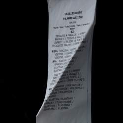 Pre Owned Max Mara Monochrome Printed Jersey Long Sleeve Draped Dress M