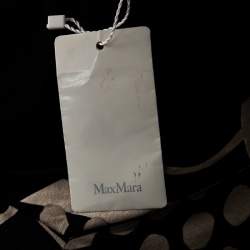 Pre Owned Max Mara Monochrome Printed Jersey Long Sleeve Draped Dress M