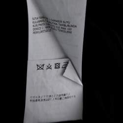 Pre Owned Max Mara Monochrome Printed Jersey Long Sleeve Draped Dress M