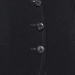 Max Mara Black Crepe Button Front Blazer S