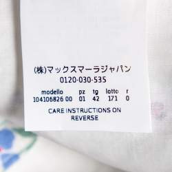 Pre Owned Max Mara White Floral Printed Linen Double Breasted Blazer M