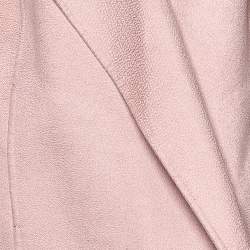 Max Mara Pink Cashmere Sailor Collar Open Front Jacket L