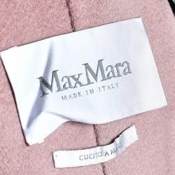 Max Mara Pink Cashmere Sailor Collar Open Front Jacket L