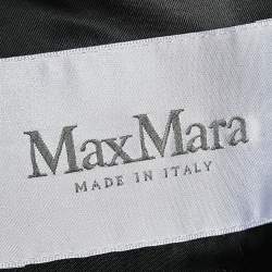 Pre Owned Max Mara Black Camel Hair Hooded Belted Coat S