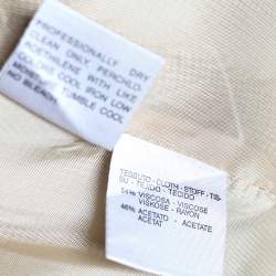Pre Owned Max Mara Cream Textured Crepe Button Front Blazer S