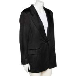 Max Mara Black Cashmere Button Front Jacket M
