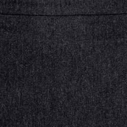 Max Mara Grey Wool Pleat Detailed Knee Length Skirt S