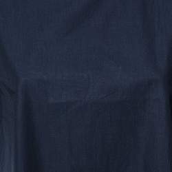 Max Mara Navy Blue Cotton Ruffled Sleeve Top M