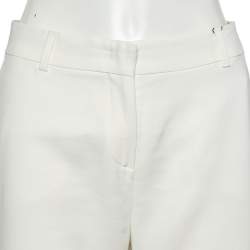 Pre Owned Max Mara Studio Cotton Straight Leg Cropped Pants M