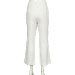 Pre Owned Max Mara Studio Cotton Straight Leg Cropped Pants M