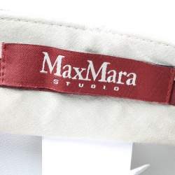Pre Owned Max Mara Studio Cotton Straight Leg Cropped Pants M