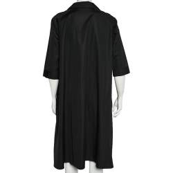 Pre Owned Max Mara Black Cotton Oversized Shift Midi Dress M