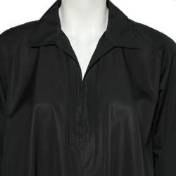 Pre Owned Max Mara Black Cotton Oversized Shift Midi Dress M