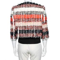 Max Mara Multicolored Fringed Long Sleeve Cropped Jacket L