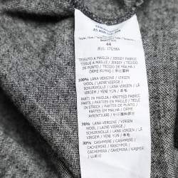 Max Mara Grey Houndstooth Patterned Wool Sweatshirt M