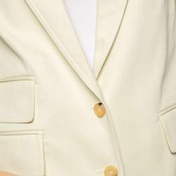 Pre Owned Max Mara Yellow Cotton Button Front Blazer M