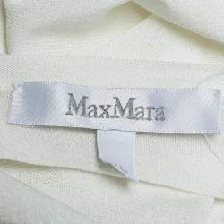 Max Mara White Knit Front Tie Detail Short Shrug XL
