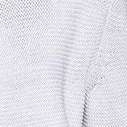 Max Mara Off White Crochet Knit Button Front Cropped Shrug XL