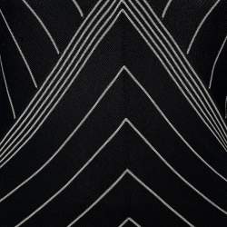 Max Mara Back Stripe Pattern Knit V-Neck Top M