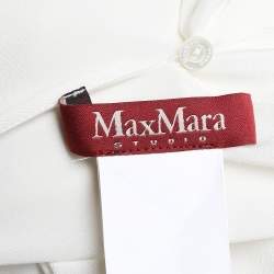 Max Mara Studio White Silk Neck Tie Detail Top XL