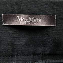 Pre Owned Max Mara Black Stretch Crepe Pleat Detailed Pants L
