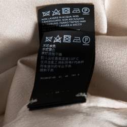 Pre Owned Max Mara Cream Silk Overlay Pleated Yoke Detail Blouse L