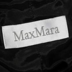 Max Mara Black Striped Crepe Belted Button Front Blazer M