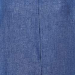 Max Mara Blue Linen Cap Sleeve Tunic Dress L