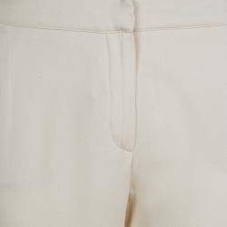 Pre Owned Max Mara Beige Silk Crepe Trousers M