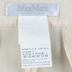 Pre Owned Max Mara Beige Silk Crepe Trousers M
