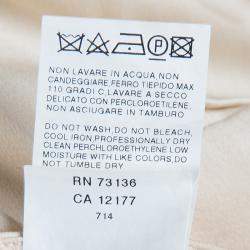 Pre Owned Max Mara Beige Silk Crepe Trousers M