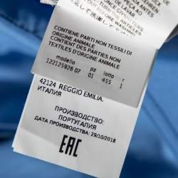 Pre Owned Max Mara Blue Cotton Button Front Midi Shirt Dress M