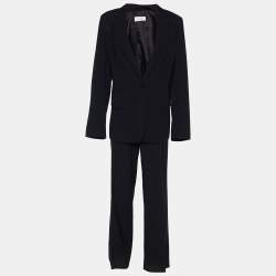 Pre Owned Max Mara Black Wool Single Breasted Suit XL