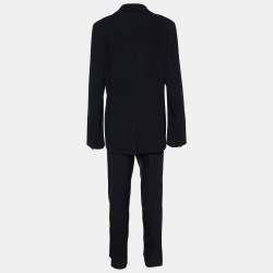 Pre Owned Max Mara Black Wool Single Breasted Suit XL