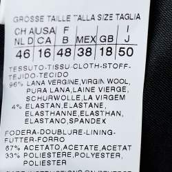 Pre Owned Max Mara Black Wool Single Breasted Suit XL