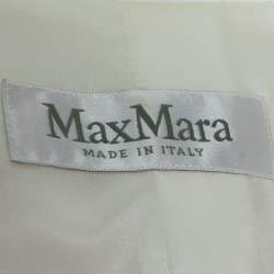 Pre Owned Max Mara White Cotton Tapered Pants & Single Breasted Blazer Suit S/ XS