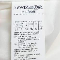 Pre Owned Max Mara White Cotton Tapered Pants & Single Breasted Blazer Suit S/ XS