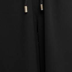 Pre Owned Max Mara Black Crepe Buttoned-Up Wide Leg Pants M